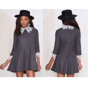 UNIF Doll Lace Collar Wednesday Addams Dress